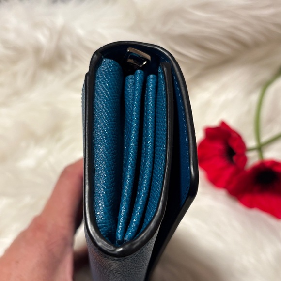 Coach Legacy Turnlock Wallet with purple insert. - Picture 3 of 7